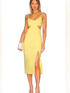 Likely Kimmie Yellow Cutout Bodycon Dress